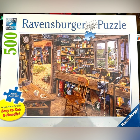 New Ravensburger Dad's Shed 500 pc jigsaw puzzle large format Sealed 148592 - Picture 1 of 3
